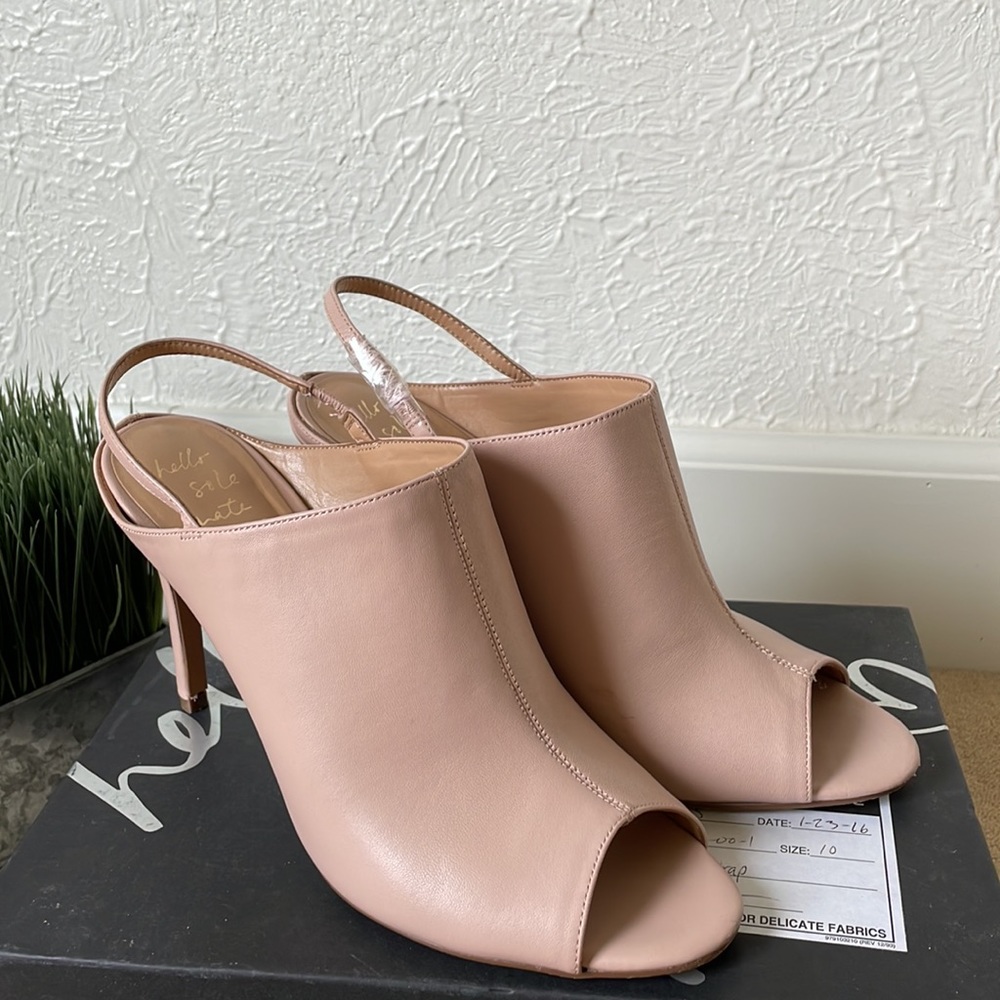 Banana Republic Jolyn hello sole mate blush pink leather mule peep toe heels